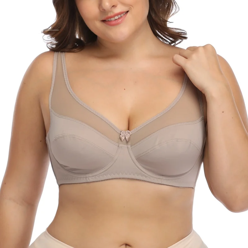 

Woman Casual Sexy Ultra-thin Bra Full Cup Translucent Underwear Sleep Plus Size New