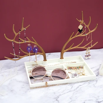 

Tree Branch Jewelry Display Rack Manual Swing Table Jewelry Tray Mirror Mould DIY Resin Crystal Silicone Big Antler Jewelry Tool
