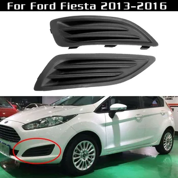 

Bumper Fog Light Cover Grille Black Plastic For Ford Fiesta 2013-2016 Set Auto