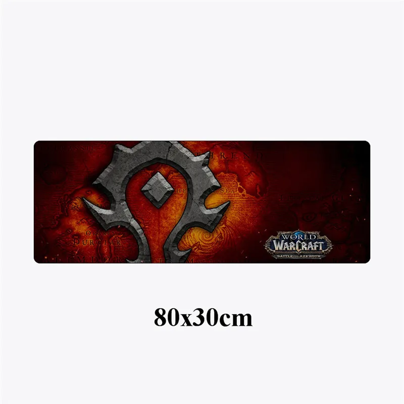 Большой игровой коврик для мыши Warcraft 80x30 см, геймер, битва с Azeroth, резиновая запирающая кромка, компьютерная клавиатура, подставка для ноутбука, Настольный коврик - Цвет: Белый