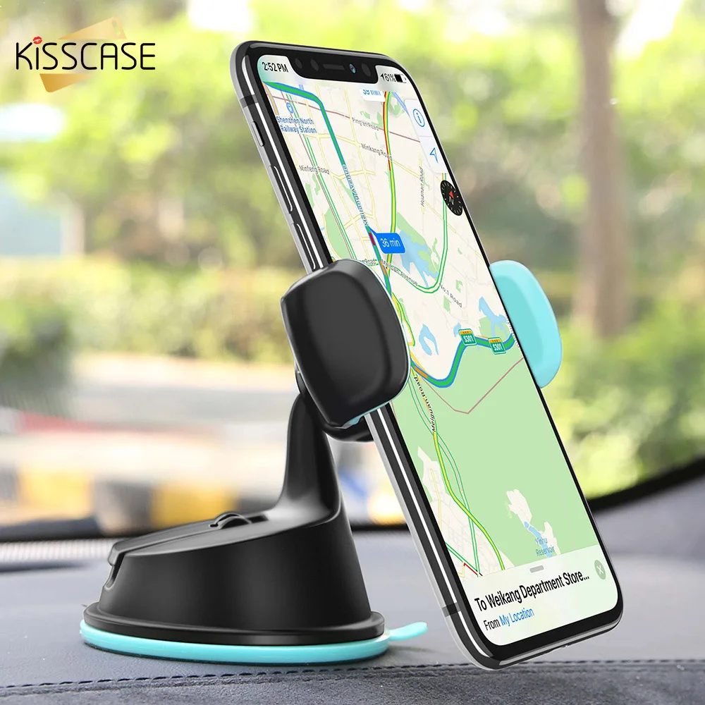 KISSCASE Universal Car Phone Holder Stand Air Vent Mount Holder 360 Degree For Phone GPS Support 4-6 inch Holder Stand in Car