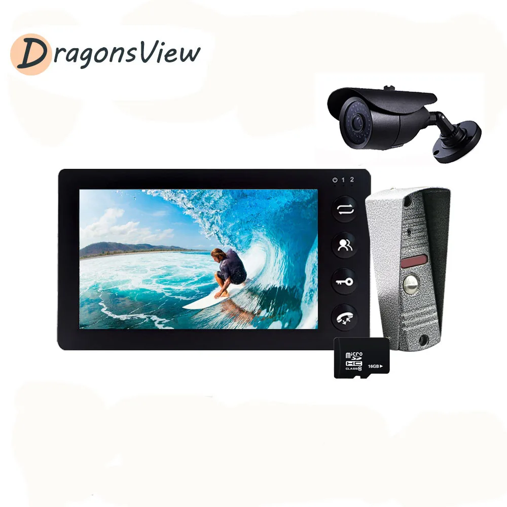 Видеодомофон Dragonsview 7 дюймовый видеодомофон 1200TVL дверной звонок система контроля