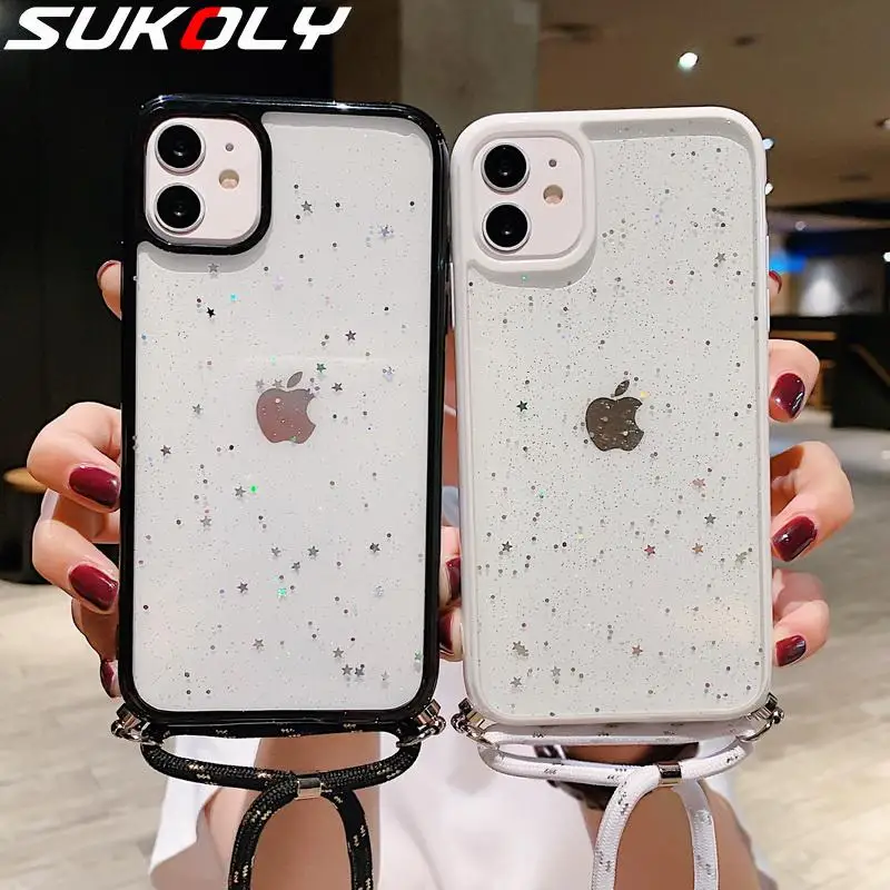 Чехол для телефона с блестками и звездами iPhone 11 Pro XS Max XR X 6S 6 8 7 Plus SE 5 | Мобильные