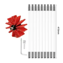 410mm*12 Rod Range Hood Inner Wall Pipe Brush Chimney Brush Set Extendable And Curved Dryer Pipe Brushes