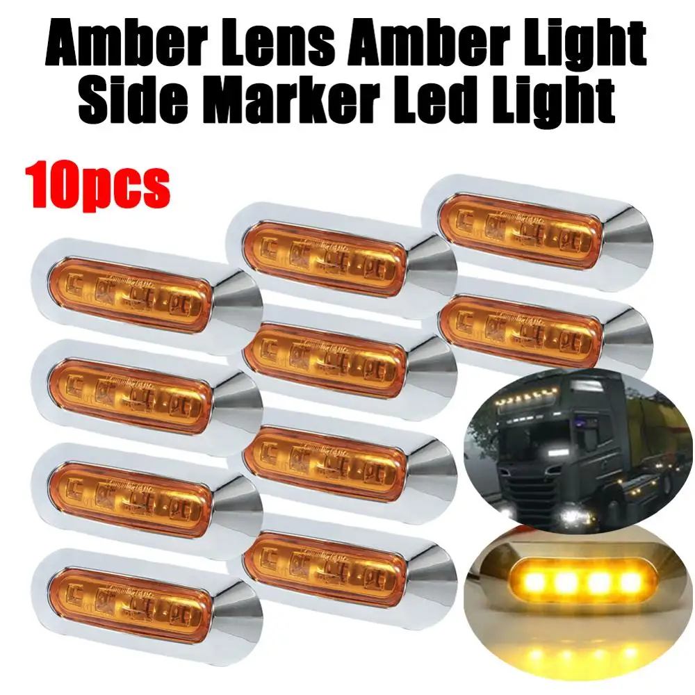 

Car Truck 4 LED Emergency Flash Strobe Light Warning Kit Bar 10 Pieces Yellow Amber High-quality Version