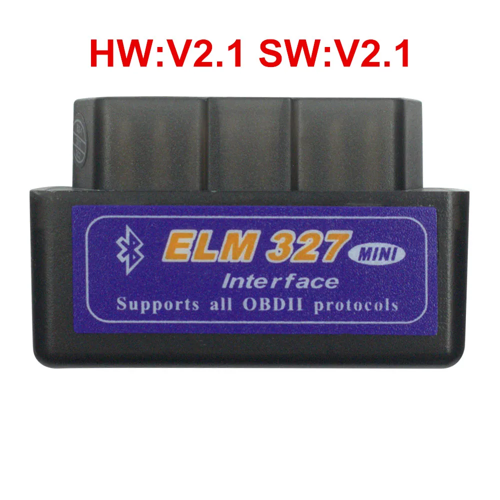 V2.1 Black Супер Мини ELM327 Bluetooth V2.1/V1.5 OBD2 автомобильный диагностический инструмент ELM 327 Bluetooth 4,0 для Android/Symbian OBDII протокол - Цвет: V2.1 Black