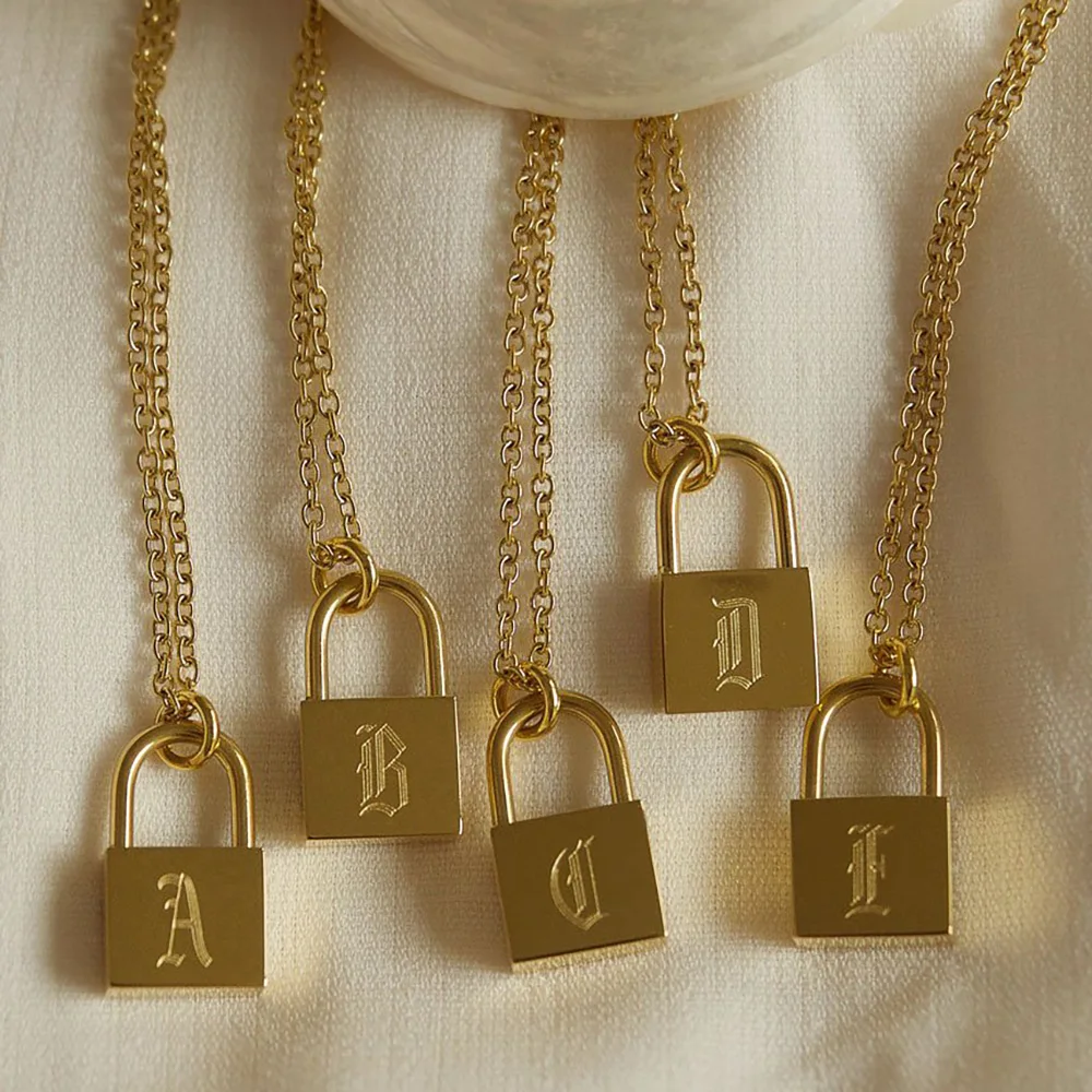 Lock Necklace Old Birthday-Gift Tarnish-Free Personalised Stainless-Steel Gold-Plated