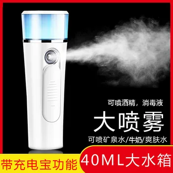 

Hand-Held Negative Ion Nanometer Water Replenishing Instrument Alcohol Atomizer Beauty Finishing Powder USB Charger Alcohol Humi