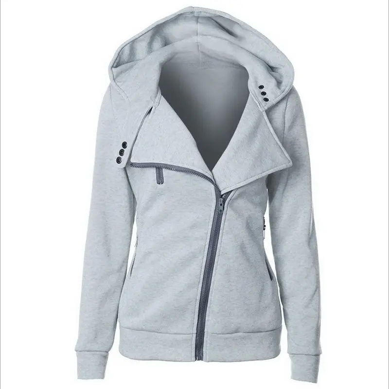 light grey1 Модные толстовки с капюшоном женские толстовки с длинными рукавами куртки на молнии Перемычка Hoody пальто Верхняя одежда Harajuku женские толстовки - Цвет: light grey1
