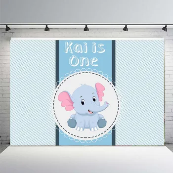 

Photography Background Baby Shower Party Elephant Sky Blue Stripes Studio Custom Decorative Background Photo Studio Banner