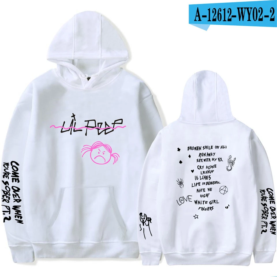 Прямая поставка, Lil Peep, толстовки с капюшоном, Hell Boy Lil. peep, мужские, wo, мужские толстовки, пуловеры, мужские, женские, Sudaderas Cry, детские толстовки с капюшоном - Цвет: white