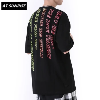 

2020 T Shirt Mens Hip Hop Gradient letter print Tshirt Streetwear Summer Cotton Harajuku T-Shirts Short Sleeve black Tops Tees
