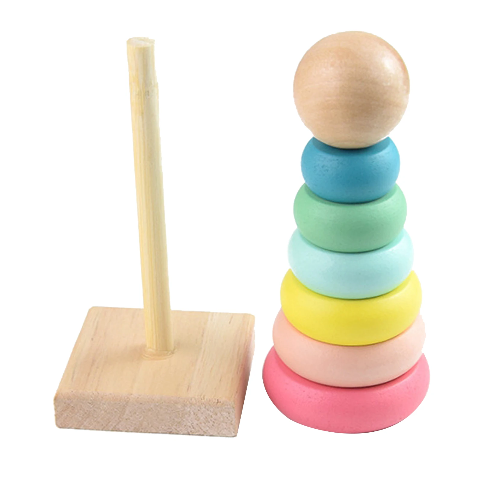 Colorful Kids Wooden Toys Rainbow Tower Early Educational Toys Cognition Learning Baby Toys for Kids Toddlers