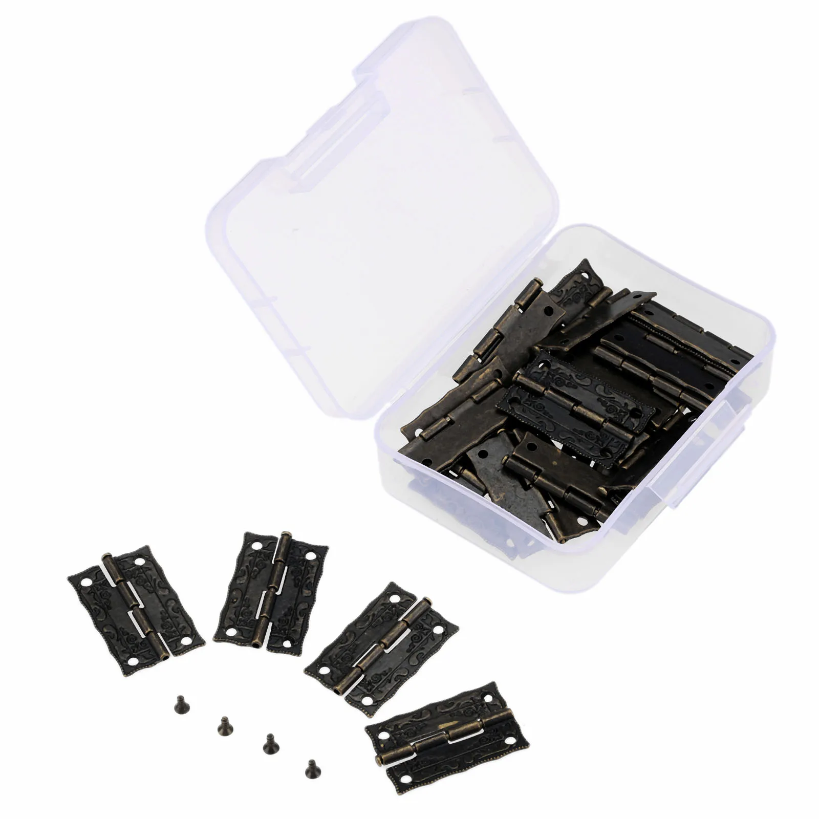 

30Pcs Iron Cabinet Door Furniture Hinge Jewelry Wood Boxes Decorative Hinge Furniture Fittings With Screws 36*23mm