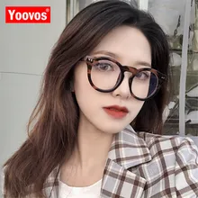 Yoovos, прозрачная оправа для очков,, синий светильник, женские очки, компьютерные очки, круглая оправа для очков, оптическая оправа, прозрачная