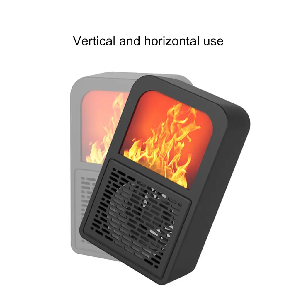 Creative Portable Fan Office Bedroom Electronic Fireplace Heater 3D Flame Heater Home Desktop Heater