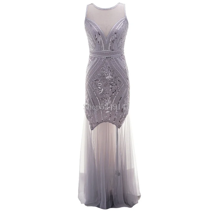 Платье размера плюс, Vestido Longo Robe Femme Ete, v-образный вырез, сексуальная открытая спина, длинное, женское, расшитое блестками Сетчатое платье для вечеринки, облегающее платье, одежда