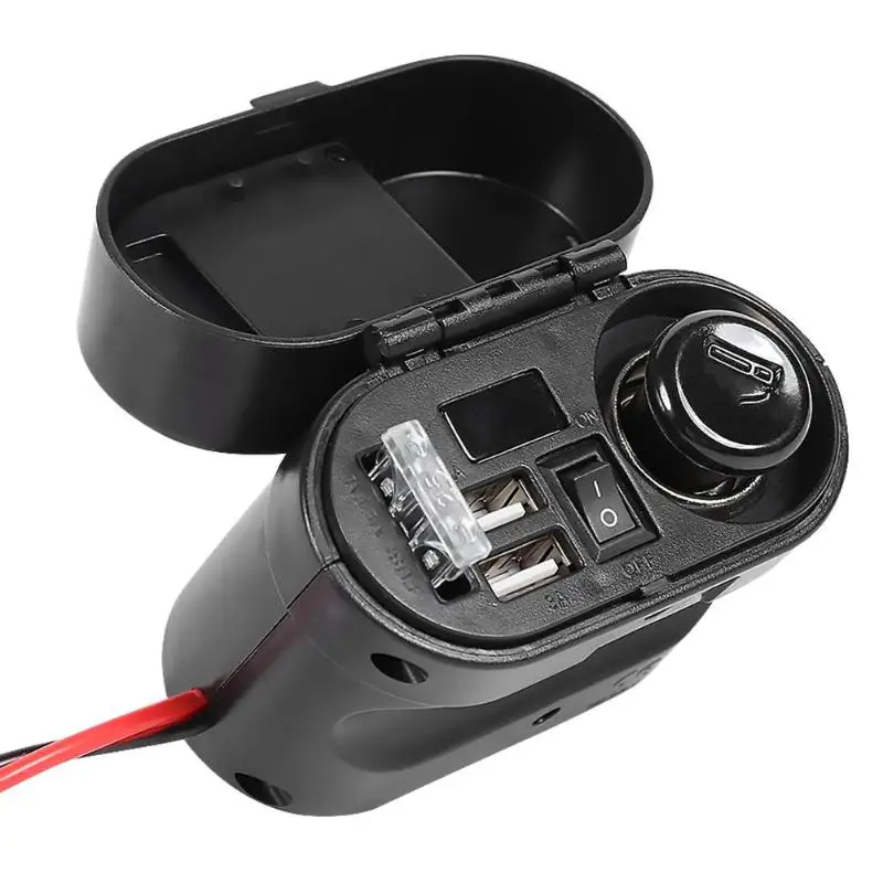

Waterproof Motorcycle Cigarette Lighter Dual USB Phone Charger Voltmeter 12-24V Used in USB Charging Portable Device