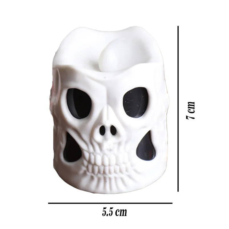 4Pcs Halloween Light Decoration Skull Candle Lamp Colorful Night Light Garland Led Light Luces Led Decoracion 35SEP1017