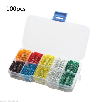 

100PCS Medium Fuse Set Multicolor Mixed Auto Blade Fuses Medium Car Fuse Set 2A 3A 5A 7.5A 10A 15A 20A 25A 30A 35A
