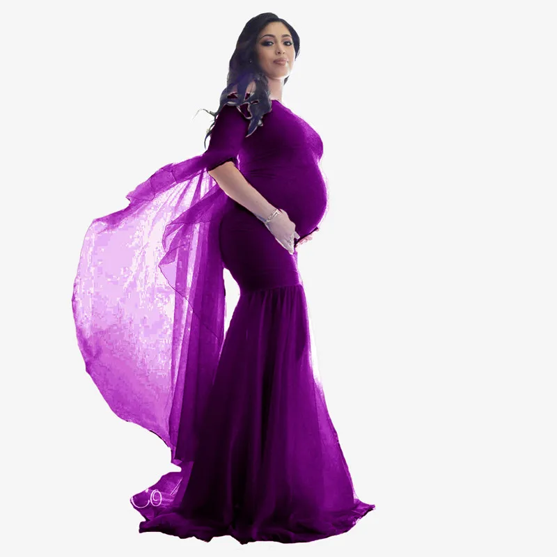 Shoulderless Maternity Shoot Dresses Lace Fancy Pregnancy Photography Dress Maxi Maternity Gown For Pregnant Women Photo Prop (3)