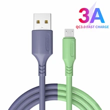 Płynny miękki silikonowy kabel szybkie ładowanie dla iPhone 11 Huawei P40 Samsung 3A szybkie ładowanie kable przewód silikonowy 0.25/1.2/1.8M