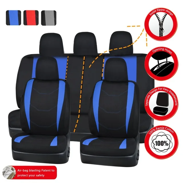 9 шт. универсальные автомобильные чехлы для сидений Авто защитные чехлы автомобильные чехлы для сидений fo kalina grantar lada priora renault logan - Название цвета: Blue 2