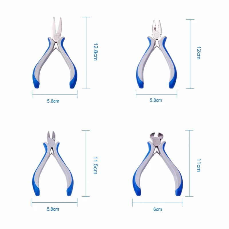 8 шт. металлические ювелирные инструменты, Набор плоскогубцев около 4,5 см~ 6 см шириной 11 см~ 16 см, длинные плоскогубцы, кусачки для резки проволоки, кусачки, концевые плоскогубцы