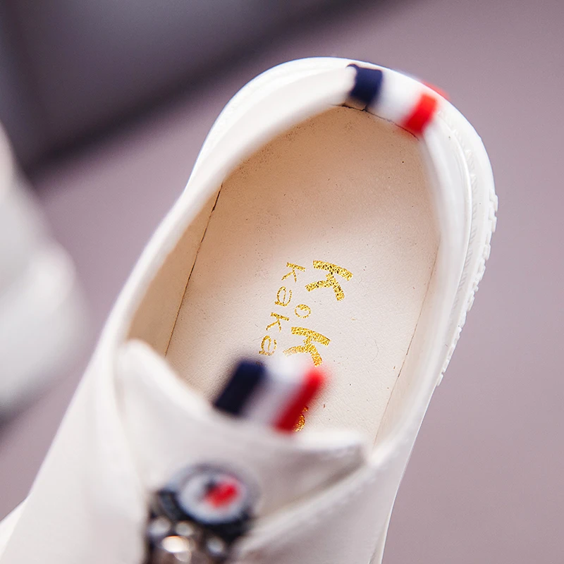 Fall new children's PU leather shoes soft soles girl princess style zipper shoes suitable for student parties