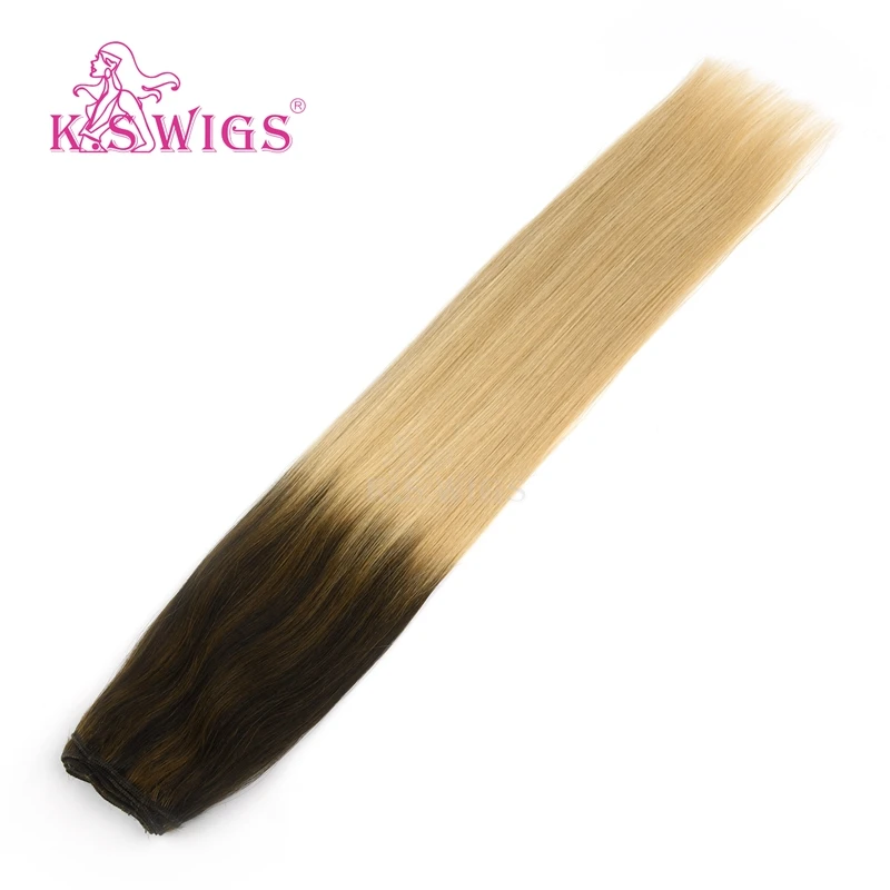 K.S парики 22 дюймов пряди волос на сетке Remy пряди человеческих волос Плетение Волос Волосы double Drawn наращивание волос Реми Цвет 100 г/шт