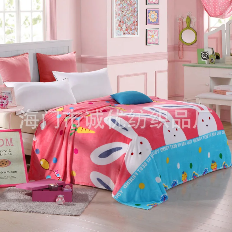 

Autumn Winter Printed Coral Velvet Blankets Thicken Keep Warm Delicate Package Edge Blanket Bed Sheets Multifunction Blankets