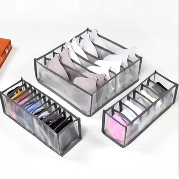 

3Pcs 6/7/11 Grids Closet Storage Organizer Drawer Divider Set For Storing Socks Panties Bra Undergarment Nylon Fine Fabrics