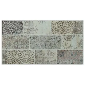 

Handmade Beige Vintage Overdyed Patchwork Area Rug 080x150 Cm-2'7''X4'11''