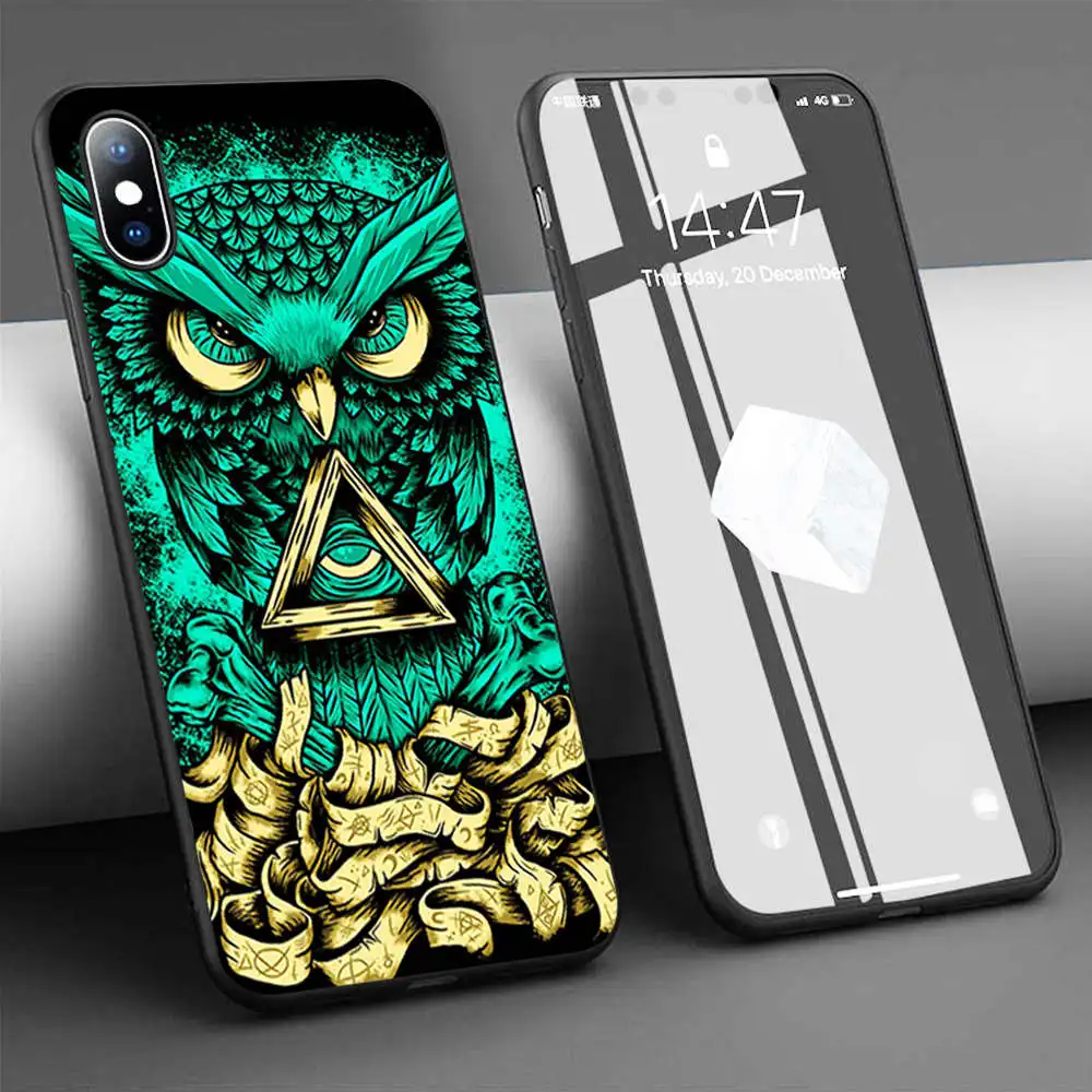 Мягкий силиконовый чехол с рисунком совы для iPhone 11 Pro Max X 5S 6 6S XR XS 7 8 Plus