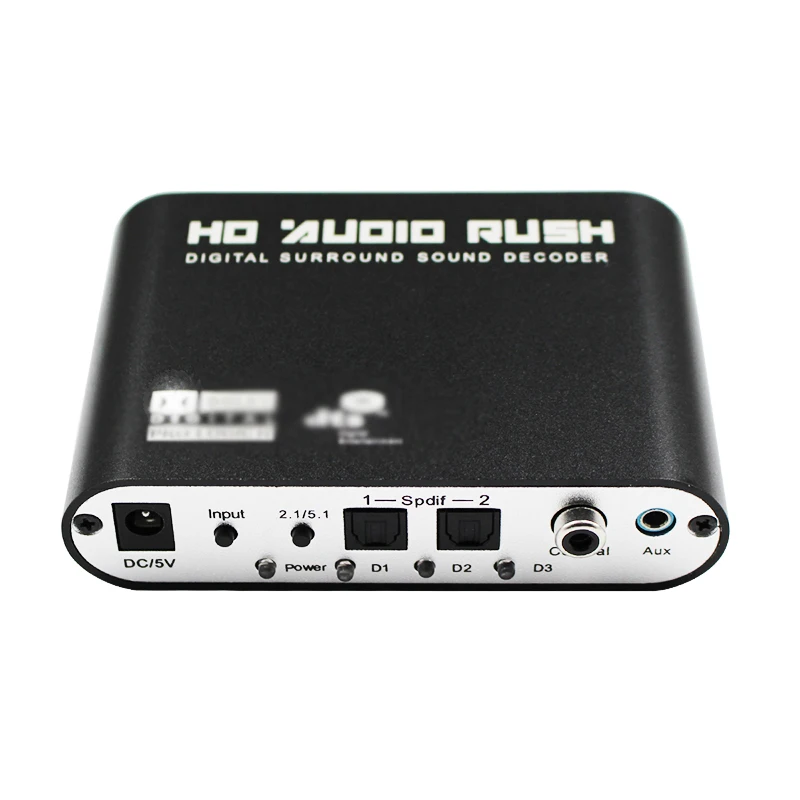 5,1 CH аудио декодер SPDIF коаксиальный к RCA DTS AC3 цифровой к 5,1 усилитель аналоговый конвертер с адаптером питания и оптическим кабелем