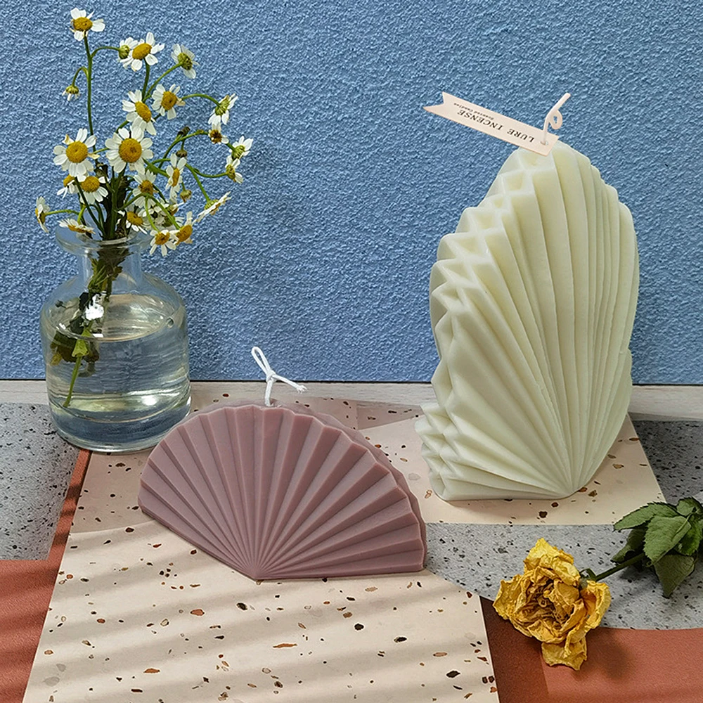 

QT0473 3D Origami Fan Clay Resin Moulds Creative Candle Homemade Soap Candles DIY Silicone Moulds PRZY