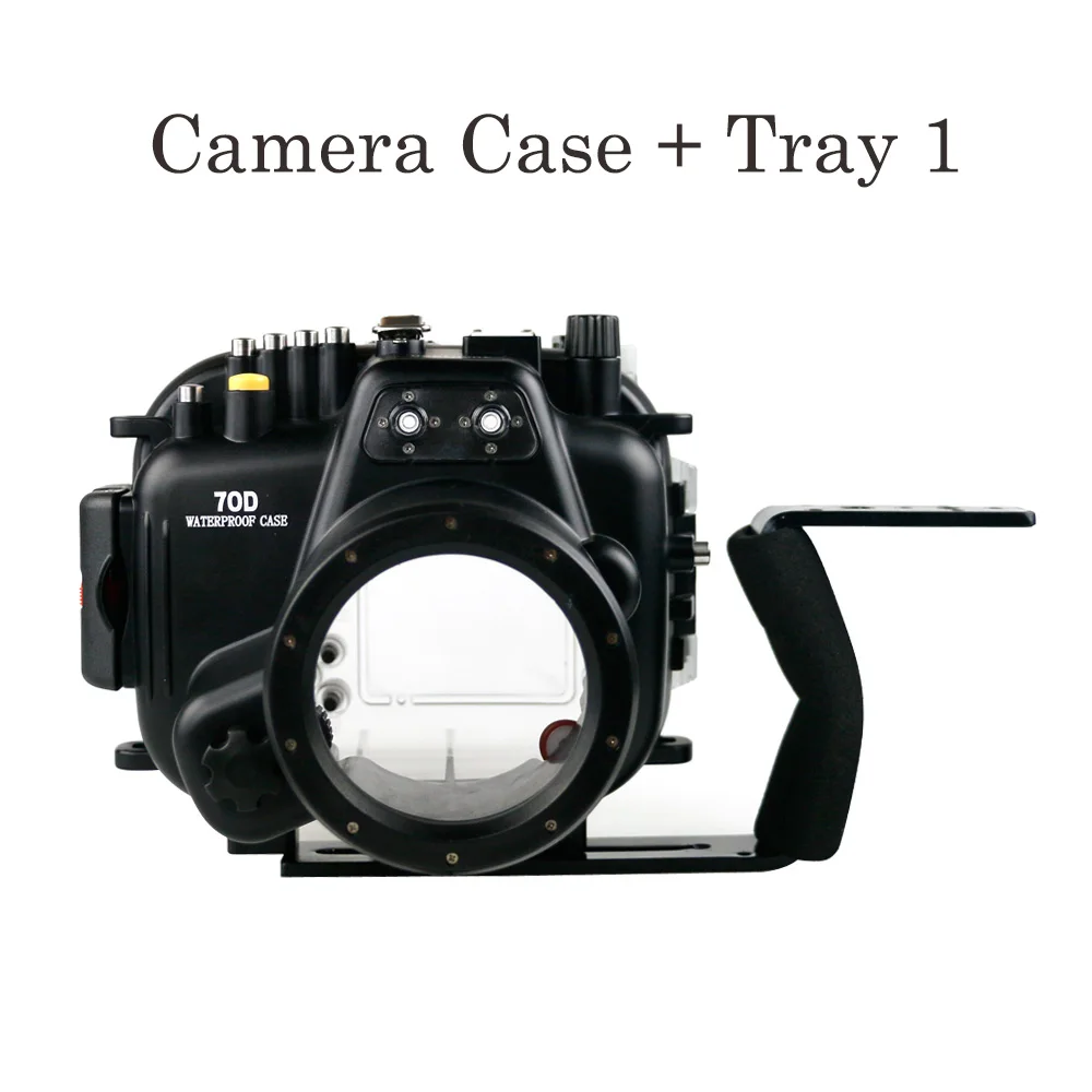 Case and Tray 1 130FT/40 м подводный глубина Дайвинг чехол для Canon 70D 550D 600D 650D 700D 18-135 мм объектив водонепроницаемый корпус камеры крышка коробки - Цвет: Case and Tray 1
