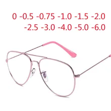 ^Cheap Women Glasses Men Brand Cat Eyes Eyeglasses Gold Black Frame With Glasses 1.56 1.61 Aspheric Lens -1.0 To -6.0 Prescription