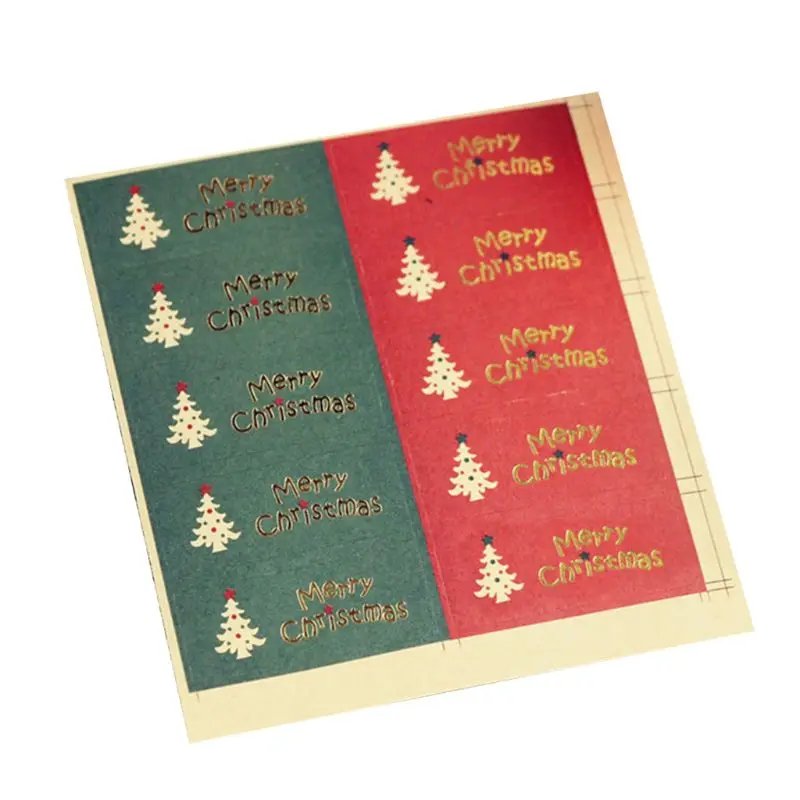 

50Pcs Merry Christmas Package Seal Sticker Gift Label Sticker Scrapbooking