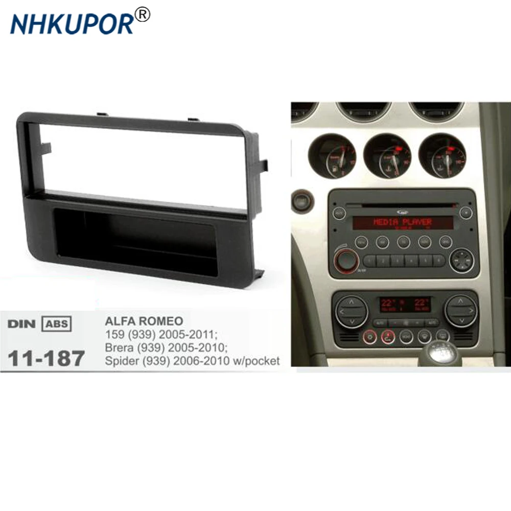 11-187 Single Din Car Radio Fascia for ALFA ROMEO 159 Brera 2005-2010 Spider (939) 2006-2010 w/pocket Frame Kit | Автомобили и