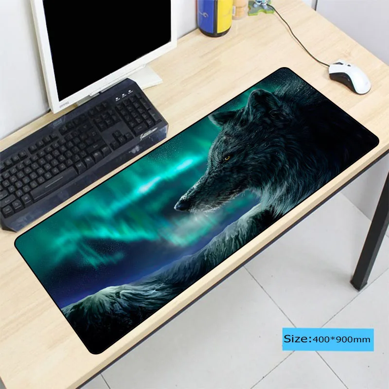  Lights Wolf Large Mouse Pad Overlock Edge Big Gaming mouse Pad Send BoyFriend the Best Gift For CSG