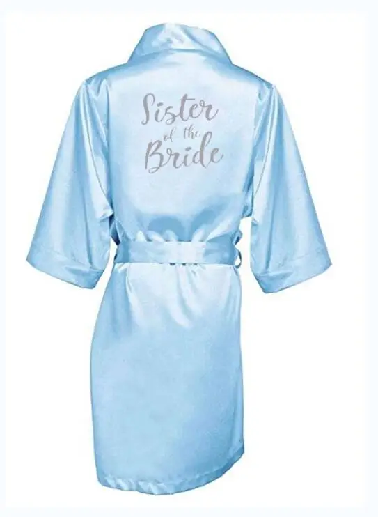 light sister bride Халат невесты мать сестра невесты свадебный подарок халат кимоно атласные халаты женщин - Цвет: light sister bride