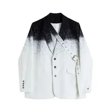 Blazer décontracté à bandes irrégulières pour femme, manteau de printemps et d'automne assorti à tout, nouvelle collection, tendance, couleur contrastée, ZY5020 