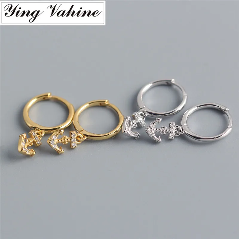 Ying Vahine Nuovo 100% In Argento Sterling 925 Piccolo Boat Anchor Pendente Di Orecchini Con Perno Per Le Donne Gioelleria Raffinata E Alla Moda Best 