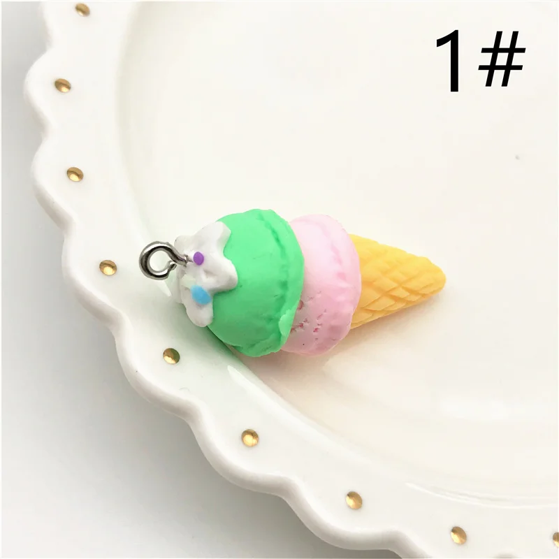 1 have hook 10pcs 10 шт. 3D мороженое Diy слизи амулеты принадлежности аксессуары для слизи наполнитель Миниатюрный смолы дети полимерный Пластилин подарок - Цвет: 1 have hook 10pcs