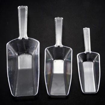 

3 piece Pallet Ice scraper shape plastic scoop - Transparent