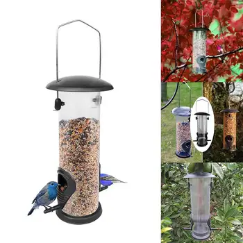 

Clear Glass Window Viewing Bird Feeder Hotel Table Seed Peanut Hanging Suction Alimentador Adsorption Bird Feeder