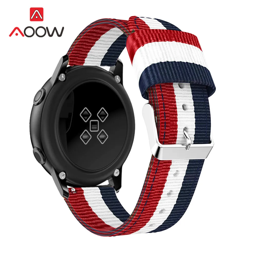 20 мм 22 мм нейлоновый ремешок для samsung Galaxy Watch Active 2 40 мм 44 мм 42 мм gear S2 S3 Active2 Amazfit huawei браслет Band Correa