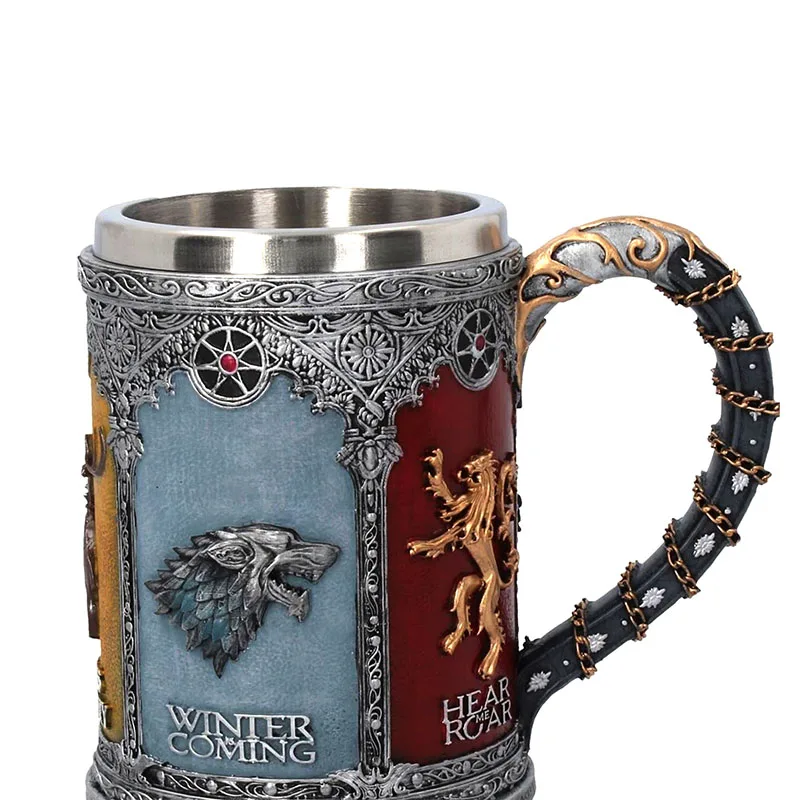 Пивная кружка Stark & Tully Targaryen Lannister barathoon из нержавеющей стали полимерная 3D кофейная