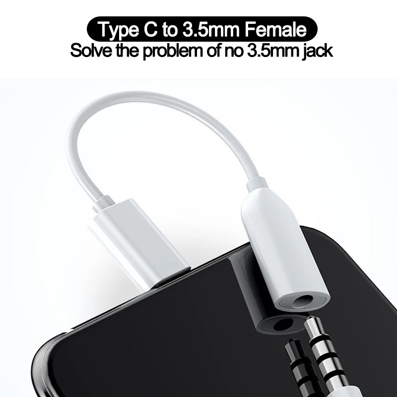 iphone charger converter Type C male to 3.5mm Jack Earphone Audio Adapter for Xiaomi 10 11 MIX2 USB C 3.5 Audio Converter Headphones Aux Cable for huawei iphone to type c adapter